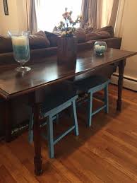 Console Table Sofa Table With Stools Extra Seating Behind Couch Great Area To Watch The Game And Eat Your Favorite Munchies This Table Has Shabby Chic Sofa