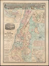 Boje, izrael, palestina i sporna zemlja su jasno prikazani. Map Of Palestine And All Bible Lands Containing The Ancient And Modern Names Of All Known