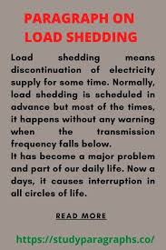 Maybe you would like to learn more about one of these? Paragraph On Load Shedding Causes Impact Of Load Shedding