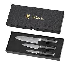 Wakoli 3dm Mik Mikata Ensemble De 3 Couteaux Japonais En Acier De Damas Amazon Fr Cuisine Maison Couteau De Cuisine Japonais Couteau Acier Damas