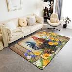 Area Rug Soft 3D Animal Cock Printed Floor Mat Polyester Material Non-Slip  Carpet Easy Clean For Bedroom Hall Kitchen Living Room Kids Room Doormat ...