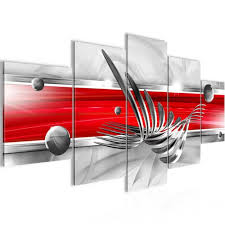 Decoration murale de style rustique en forme coquelicot rouge en. Runa Art Tableau Decoration Murale Art Rouge 200 X 100 Cm Xxl 5 Panneaux Bois Technique Impression Sur Toile Marron 008551a Cdiscount Maison