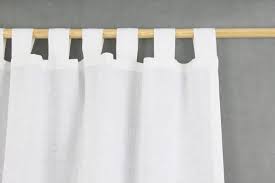Tab Top Linen Curtain Panel White Homey Style Linen Drapes Leinenvorhang Leinen Gardinen Flachenvorhang