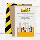 Handyman Tool and Construction Birthday Party Thank You Stationery ...