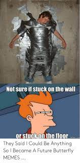 49 hilarious off the wall memes of october 2019. Not Sure If Stuck On The Wall Or Stuck On The Floor Gifseccom They Said I Could Be Anything So I Became A Future Butterfly Memes Future Meme On Awwmemes Com