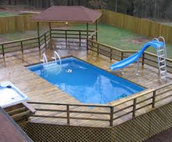 How To Build A Deck Next To An Above Ground Pool Inyopools Com Pool Deck Plans Rectangular Pool Rectangle Pool