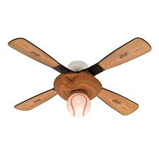Amazon Com Hunter 23252 Baseball 44 Inch Single Light 4 Blade Ceiling Fan Leather Look Mitt Base With 4 P Baseball Ceiling Fan Baseball Bedroom Baseball Room