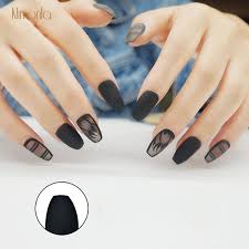 Uñas de gel o uñas acrílicas: Compre 24 Unids Fuego Negro Raya Falso Nail Ballerina Fake Nail Con Pegamento Pre Diseno Completo Unas Consejos Artificial Manicure Herramientas De Belleza A 2 21 Del Beautydeal Es Dhgate Com