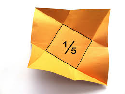 Origami Fractions Folding One Fifth Wiskunde Kunst Wiskunde Kunst
