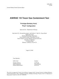 ASHRAE 110 Tracer Gas Containment Test