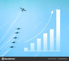 Chart Model Representing Ascension Airplane Flying Standing