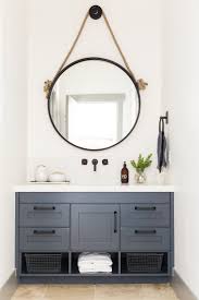 Round Mirror Over Vanity Park City Canyons Remodel Downstairs Studio Mcgee Home Decor Home Round Mirror Bathroom