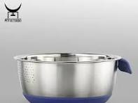 [Hot Item] Stainless Steel Rice Washing Bowl and Kitchen Strainer with Side  Drainer for Rice, Vegetables & Fruit Colander Mixing Bowl