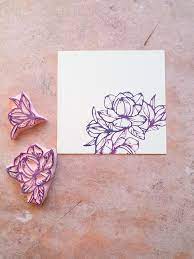 Magnolia Rubber Stamp Set Wedding Flower Stamp Gift For Etsy Flower Stamp Paper Lovers Stamp Gift