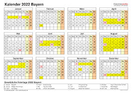 Diese seite enthält einen kalender aller 2021 feiertage in bayern. Kalender 2022 Bayern Ferien Feiertage Excel Vorlagen
