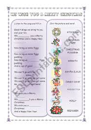 Christmas Songs And Carols Set We Wish You A Merry Christmas Christmas Worksheets Songs Christmas Song