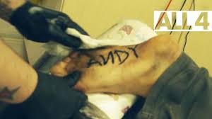 Maybe you would like to learn more about one of these? Guy Gets Painful Andy Toy Story Tattoo On Foot Is He Now One Of Andy S Toys Youtube