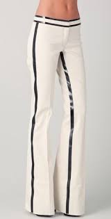 Black And White Pants Womens Derek Lam Trousers With Black Laminate Stripes Fashion Pants Tuxedo Pants Grey Trousers