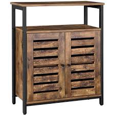Regal schrank wildeiche massiv geölt mit durchgehenden lamellen neu. Vasagle Kommode Schrank Sideboard Kuchenschrank Mit Regalablage Und Lamellenturen Multifunktional Wohnzimmer Schlafzimmer Flur Industrie Design Vintage Dunkelbraun Von Songmics Lsc76bx Vintage Dunkelbraun