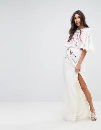 Viishow women's short sleeve empire waist maxi dresses long dresses with pockets. Asos Tall Embroidered Side Cut Out Maxi Dress Liyanah