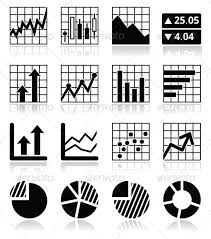 Stock Market Analysis Chart And Graph Icons Set Charts