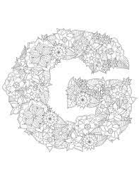 Coloriage Lettre Floral G Coloring Letters Alphabet Coloring Pages Doodle Coloring
