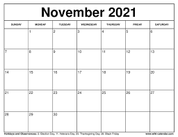 Check spelling or type a new query. Free Printable November 2021 Calendars