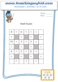 Kids maths worksheet for grade 1. Maths Worksheets Math Puzzle 1 Worksheet 20