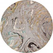 Grey textured wool mix runner. Marble Round Grey Gold Black Abstract Wool Silk Rug By Rodarte The Rug Company