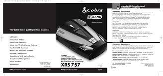 Cobra radar detector is one of the best radar detectors to avoid those worst speeding tickets. Cobra Electronics Xrs 757 Xrs 757 Owner S Manual Manualzz