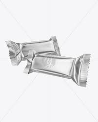 Download Two Metallic Snack Bars Mockup In Flow Pack Mockups On Yellow Images Object Mockups