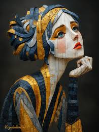 Mid-century modern mosaic art piece