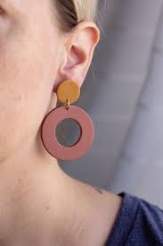 Gold Hoop Earrings Diy Clay Earrings Geometric Statement Earrings Clay Earrings