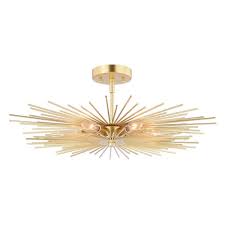You'll find that modern ceiling light fixtures with single bulbs typically cast low light in a given area. Gold Flush Semi Flush Lighting