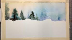 Watercolor painting for beginners of sunset and evening landscape scenery easy and step by step. Watercolor Basics Simple Landscape