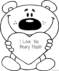 Free Valentine S I Love You Beary Much Coloring Page Printable Love Coloring Pages Valentines Day Coloring Page Heart Coloring Pages