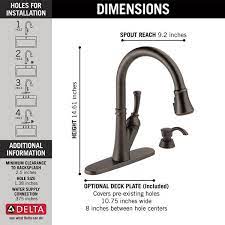 Delta savile bronze kitchen faucet. Single Handle Pull Down Kitchen Faucet With Soap Dispenser And Shieldspray Technology 19949z Rbsd Dst Delta Faucet