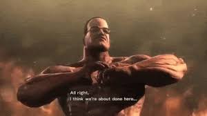 In the video game metal gear rising, the final boss character senator armstrong is confronted by the game's protagonist as to why he cannot be killed, to which he responds nanomachines, son (shown below). Fight To Win The Hulk And Senator Armstrong Smash Into Fight To