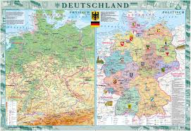 For the first time since the 2011 census, the total population decreased within a year: Germany Deutschland Wall Map Physical And Political German Extra Large