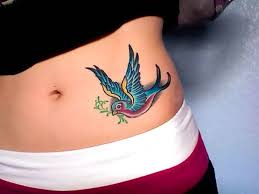 This marvelous tattoo is of a flying bird. Swallow On Hip Tattoo Idea