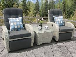 Rattan garden furniture offers a stylish and practical way to furnish your patio. Bellevue Rocking Reclining Rattan Bistro Set Silver Grey Rattan Outdoor Furniture Rattan Garden Furniture Sets Rattan Garden Furniture