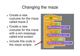 Shrink scratch cat sprite and put it on the left upper corner of the maze. Build A Basic Maze In Scratch V1