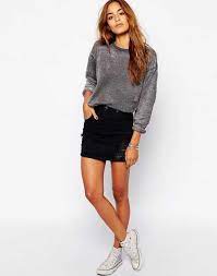 Black Jean Skirt Denim Skirt Outfit Fall Skirt Outfits Fall Black Denim Skirt Outfit