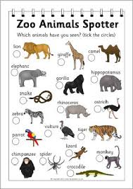 Zoo Animals Spotter Form Sb7888 Sparklebox Zoo Activities Zoo Animals Zoo Preschool
