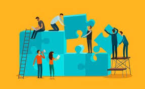 Team Work Concept Business Teamwork Infographics Pieces Of A Puzzle Vector Illustration Ad Business T Teamwork Illustration Motion Graphics Cinema 4d