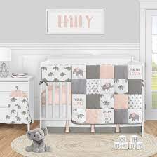 Also set sale alerts and shop exclusive offers only on shopstyle. Pink Elephant Safari Collection Girl 5 Piece Nursery Crib Bedding Set Blush Grey And White Watercolor Animal Overstock 31785101