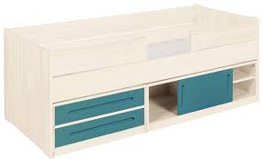 Kojenbett massivholz , kojenbett stramas aus kiefer massivholz in weiß pharao24.de, bett mit kojenbett / kinderbett anna mit 4 schubladen, kojenbett 90x200, 4+1 schubladen, kiefer massiv. Biokinder Lina Kojenbett Mit Bettkommoden Und 2er Set Ausfallschutz Kiefer Weiss 90x200 Cm