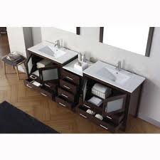 Although there's technically just one sink in this spacious vanity, there's definitely room for two. Bathroom Vanities 90 Dior Double Sinks Bathroom Vanity Set In Multiple Finishes With Slim White Ceramic Top With Integrated Square Sinks By Virtu Usa Kitchensource Com