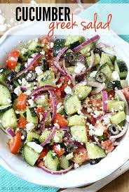 Cucumber Greek Salad Recipe An Easy Summer Side Dish Recipe Greek Salad Recipes Recipes Easy Summer Side Dishes
