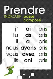 prendre ind passe compose french vocabulary french flashcards french language lessons